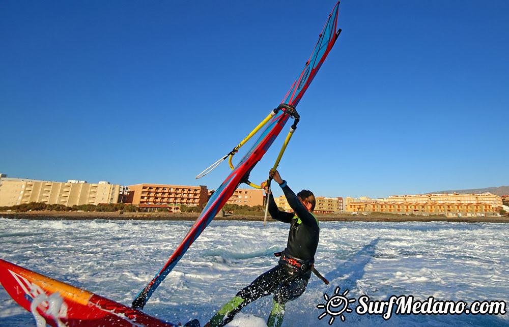 Sunrise Wave windsurfing at El Cabezo in El Medano 31-01-2016  