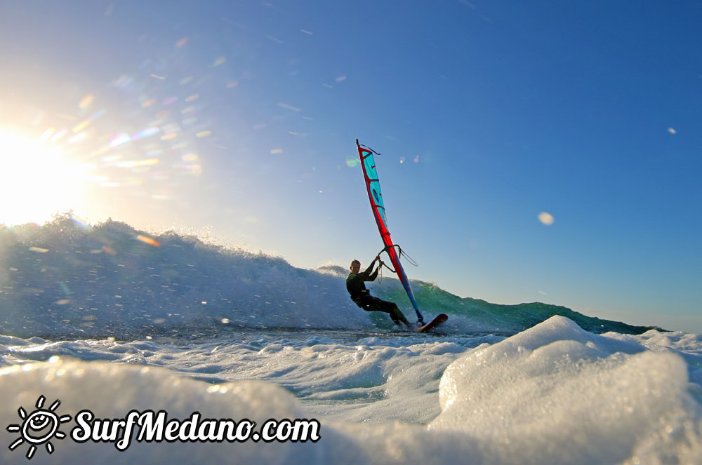 Sunrise Wave windsurfing at El Cabezo in El Medano 31-01-2016  