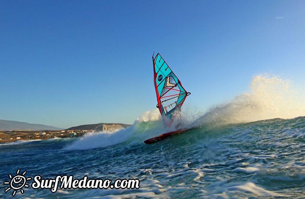 Sunrise Wave windsurfing at El Cabezo in El Medano 31-01-2016  