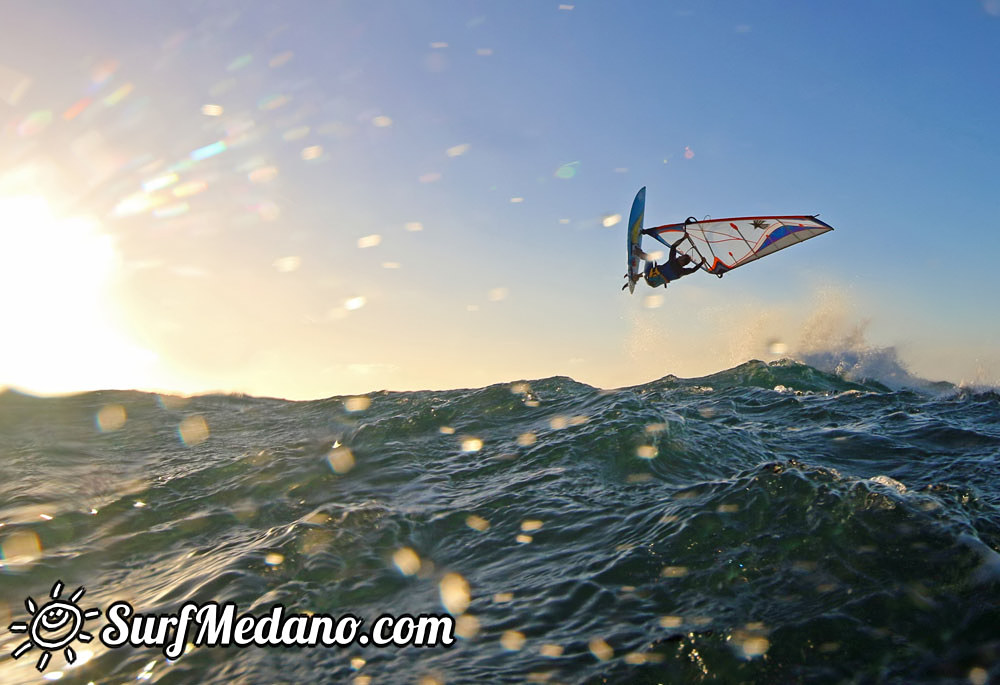 Sunrise Wave windsurfing at El Cabezo in El Medano 31-01-2016  