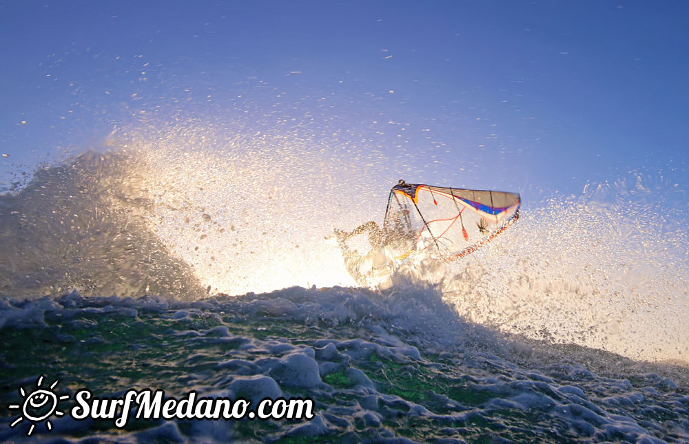 Sunrise Wave windsurfing at El Cabezo in El Medano 31-01-2016  