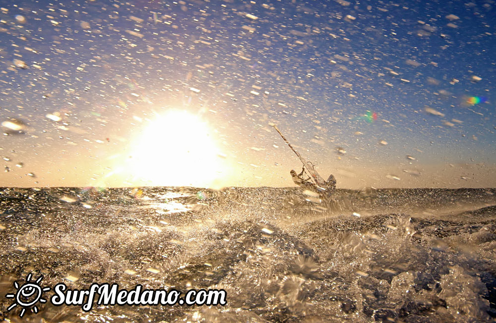 Sunrise Wave windsurfing at El Cabezo in El Medano 31-01-2016  