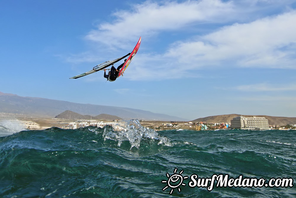 Wave windsurfing at El Cabezo in El Medano 07-02-2016 Tenerife