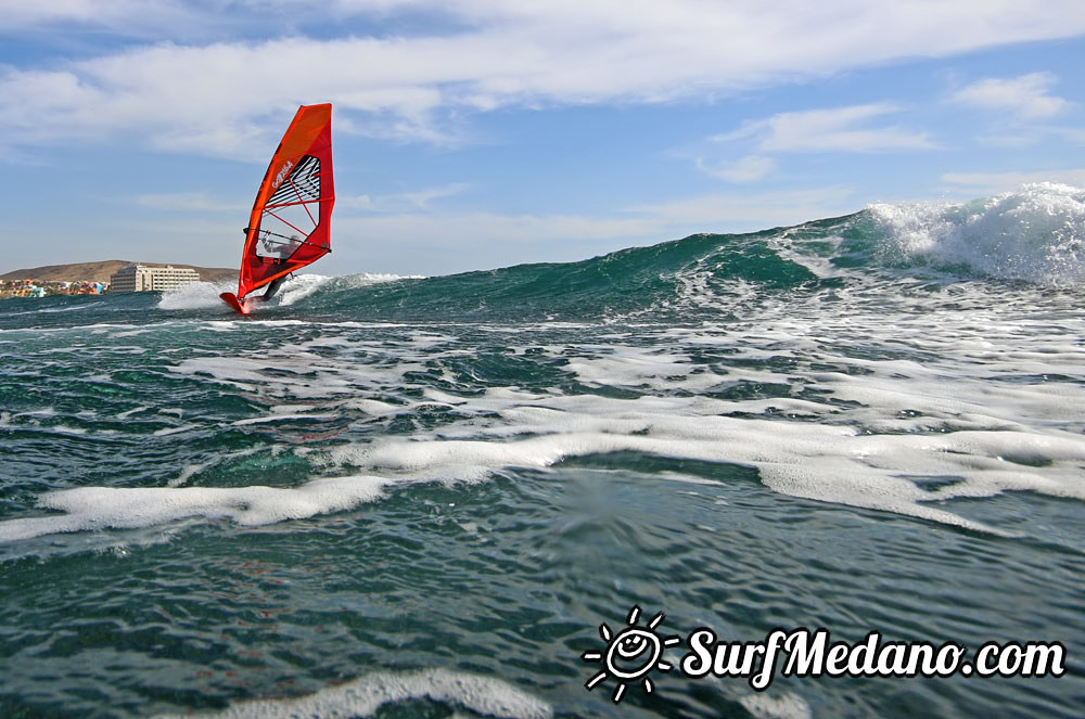 Wave windsurfing at El Cabezo in El Medano 07-02-2016 Tenerife