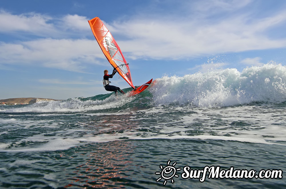 Wave windsurfing at El Cabezo in El Medano 07-02-2016 Tenerife