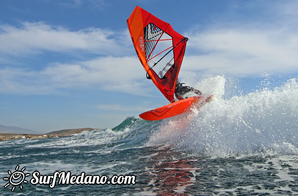 Wave windsurfing at El Cabezo in El Medano 07-02-2016 Tenerife