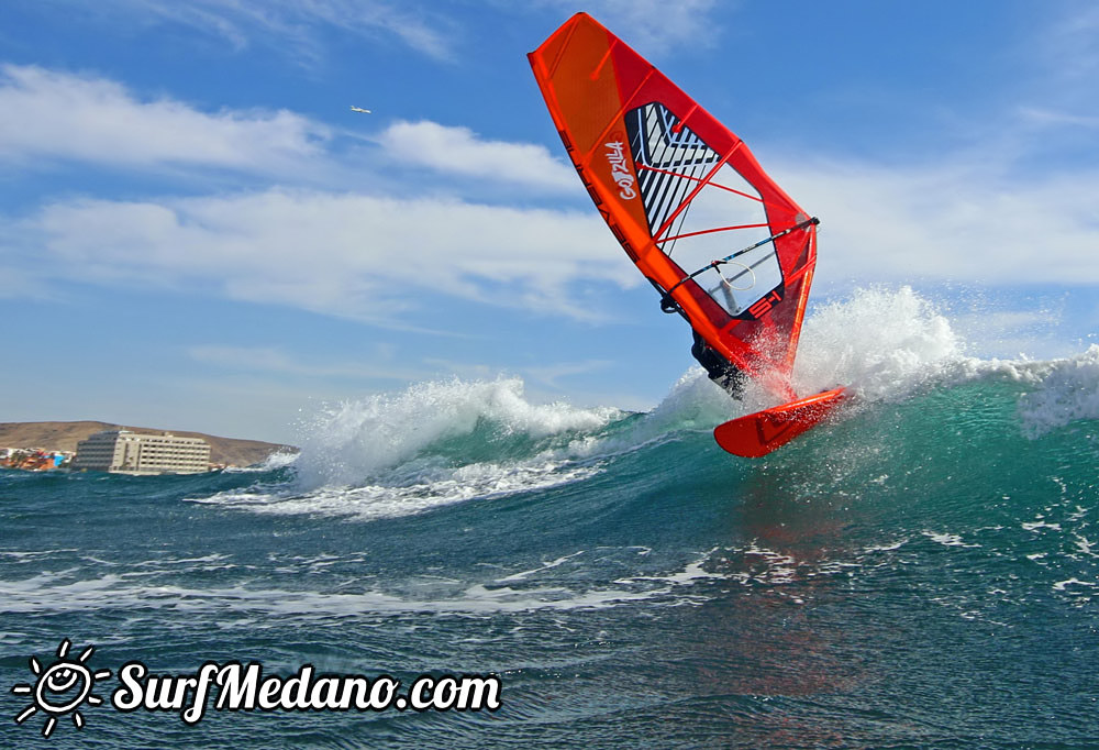 Wave windsurfing at El Cabezo in El Medano 07-02-2016 Tenerife