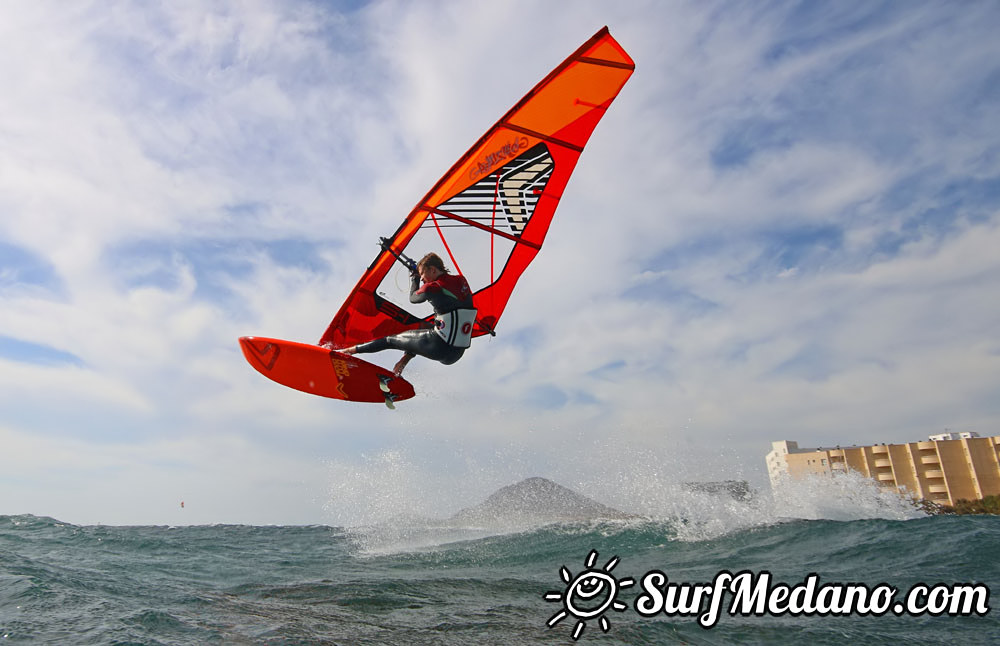 Wave windsurfing at El Cabezo in El Medano 07-02-2016 Tenerife