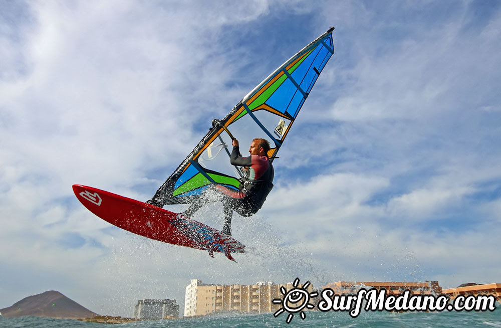 Wave windsurfing at El Cabezo in El Medano 07-02-2016 Tenerife