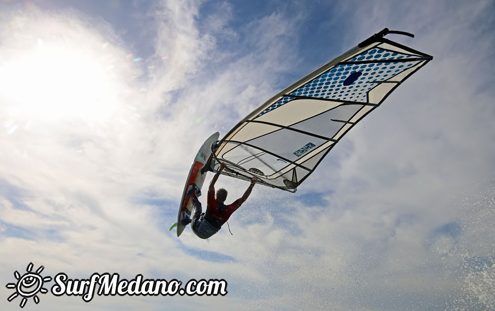 Wave windsurfing at El Cabezo in El Medano 07-02-2016 Tenerife