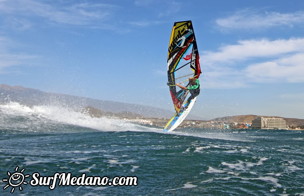Wave windsurfing at El Cabezo in El Medano 07-02-2016 Tenerife
