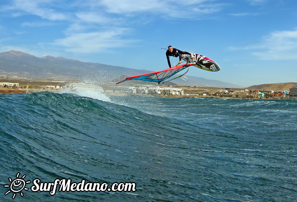 Wave windsurfing at El Cabezo in El Medano 07-02-2016 Tenerife