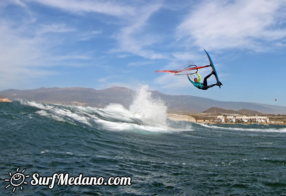 Wave windsurfing at El Cabezo in El Medano 07-02-2016 Tenerife