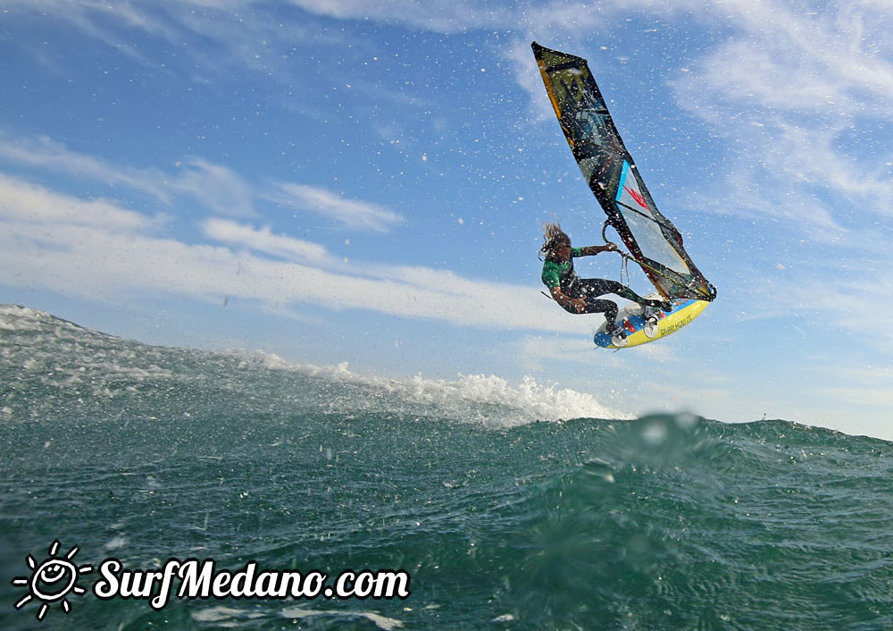 Wave windsurfing at El Cabezo in El Medano 07-02-2016 Tenerife