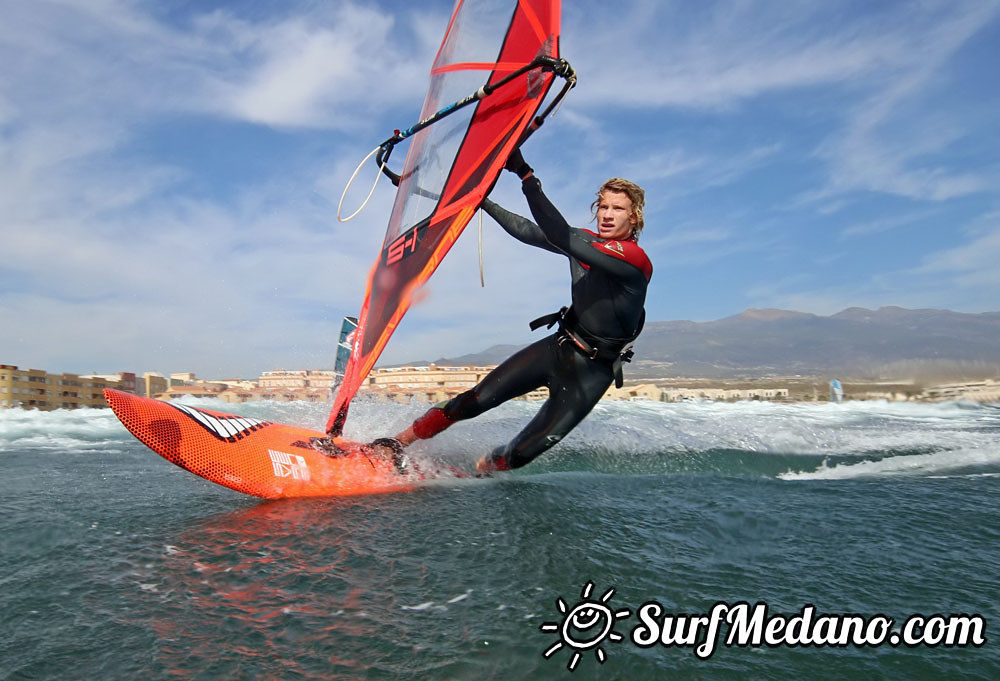 Wave windsurfing at El Cabezo in El Medano 07-02-2016 Tenerife