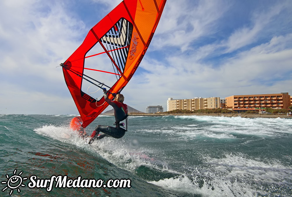 Wave windsurfing at El Cabezo in El Medano 07-02-2016 Tenerife