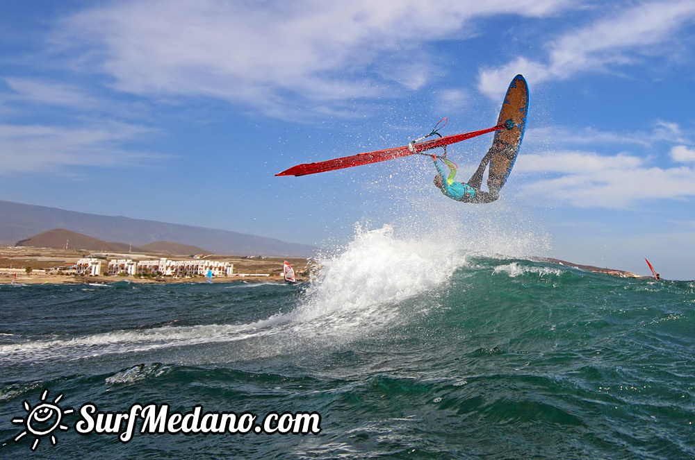 Wave windsurfing at El Cabezo in El Medano 07-02-2016 Tenerife