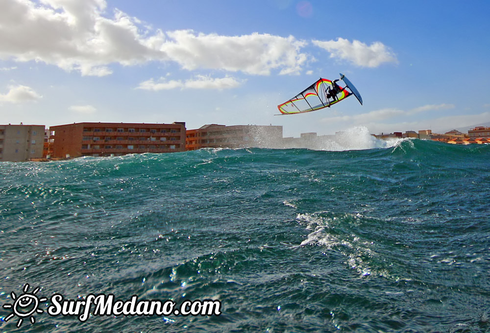 Wave windsurfing at El Cabezo in El Medano 15-02-2016 Tenerife