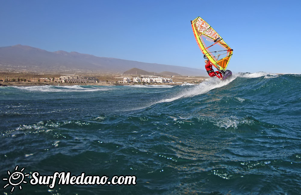 Wave windsurfing at El Cabezo in El Medano 15-02-2016 Tenerife