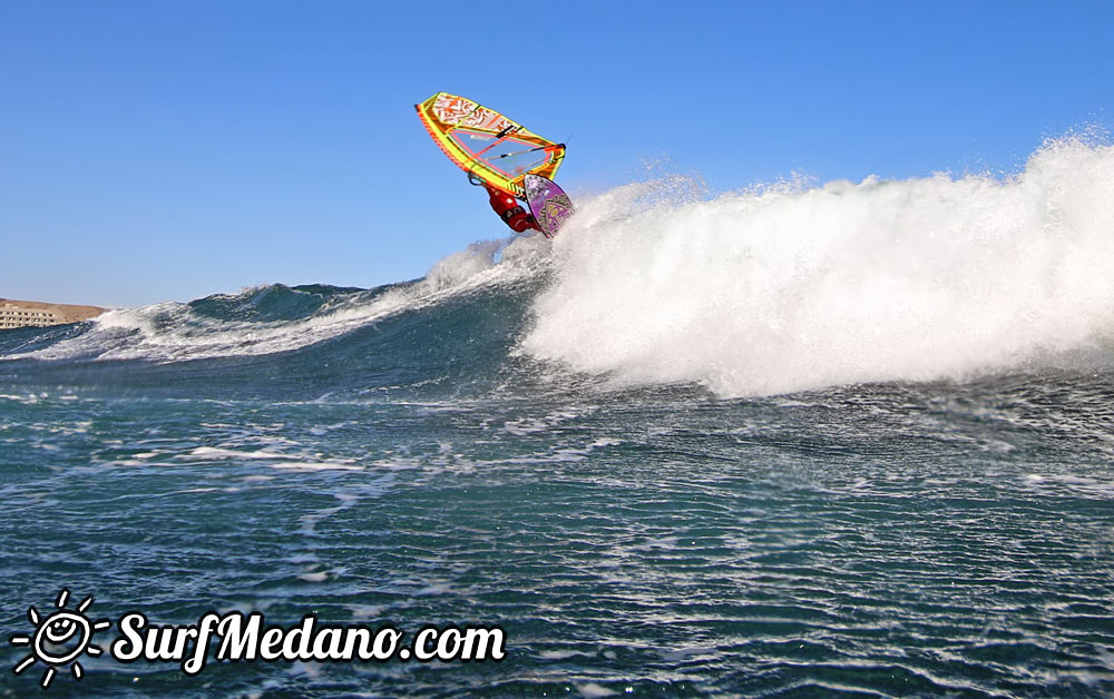 Wave windsurfing at El Cabezo in El Medano 15-02-2016 Tenerife