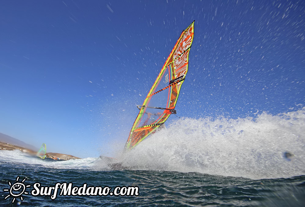 Wave windsurfing at El Cabezo in El Medano 15-02-2016 Tenerife