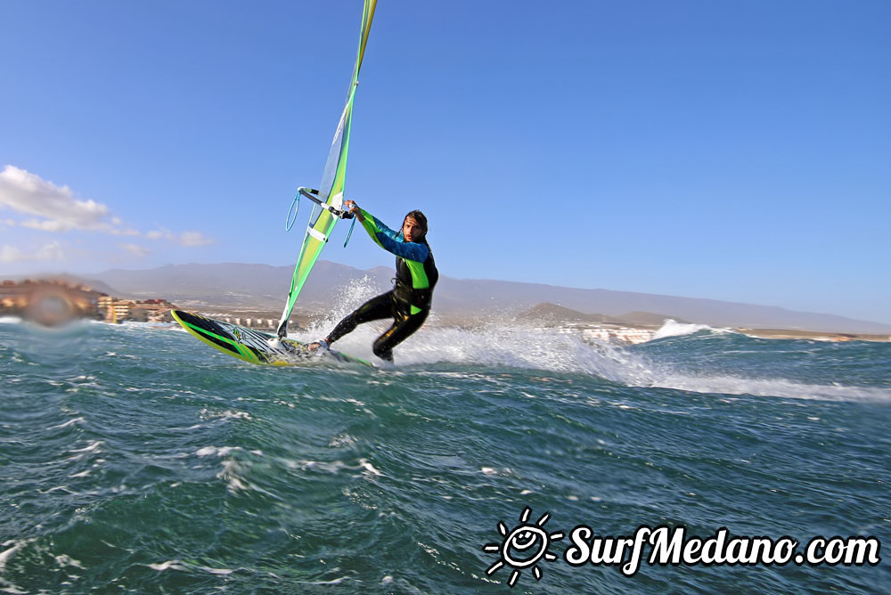 Wave windsurfing at El Cabezo in El Medano 15-02-2016 Tenerife