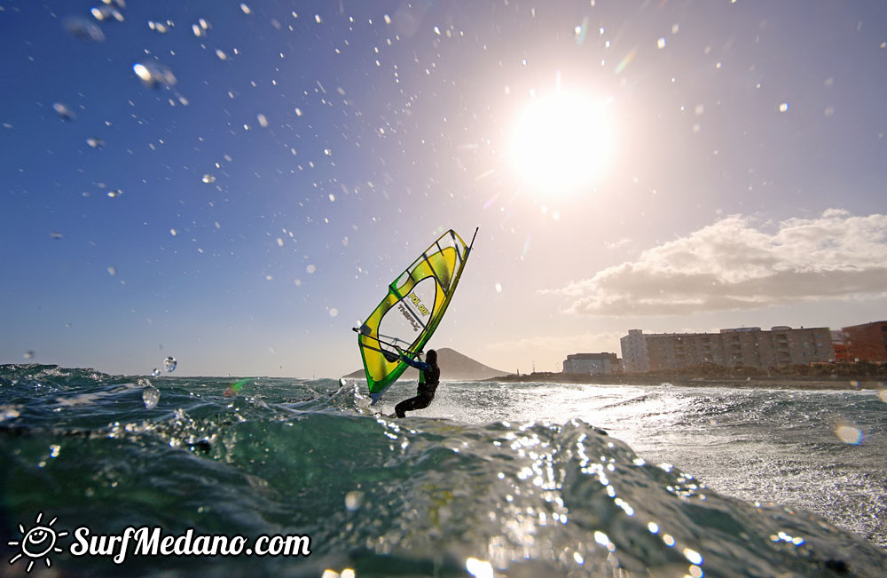 Wave windsurfing at El Cabezo in El Medano 15-02-2016 Tenerife