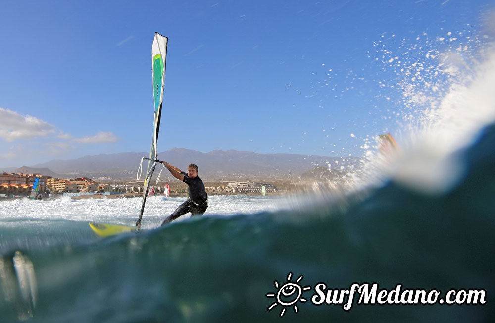 Wave windsurfing at El Cabezo in El Medano 15-02-2016 Tenerife