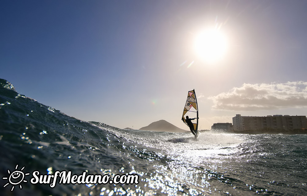 Wave windsurfing at El Cabezo in El Medano 15-02-2016 Tenerife