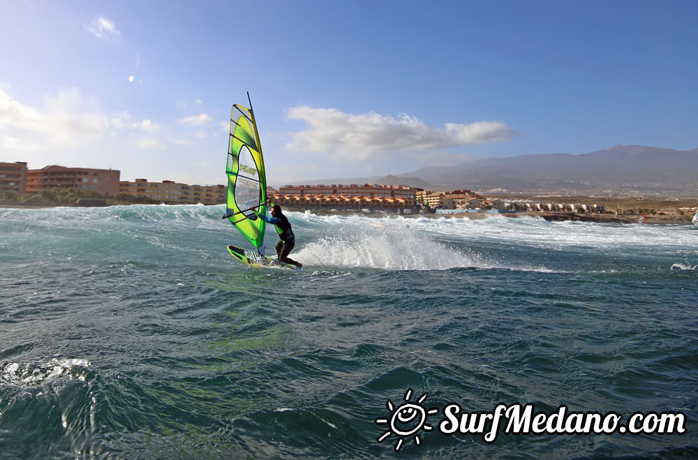 Wave windsurfing at El Cabezo in El Medano 15-02-2016 Tenerife