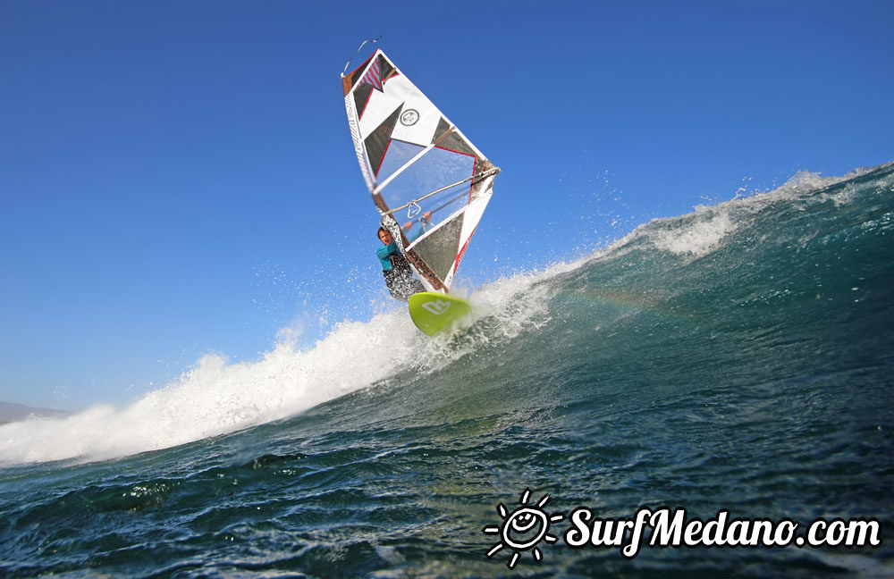 Wave windsurfing at El Cabezo in El Medano 15-02-2016 Tenerife