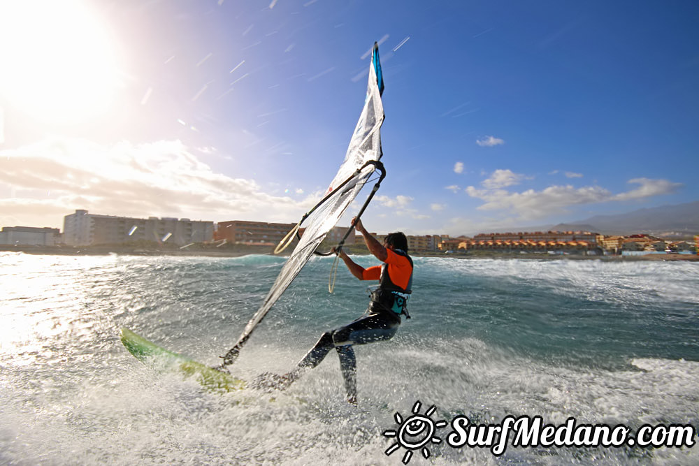 Wave windsurfing at El Cabezo in El Medano 15-02-2016 Tenerife