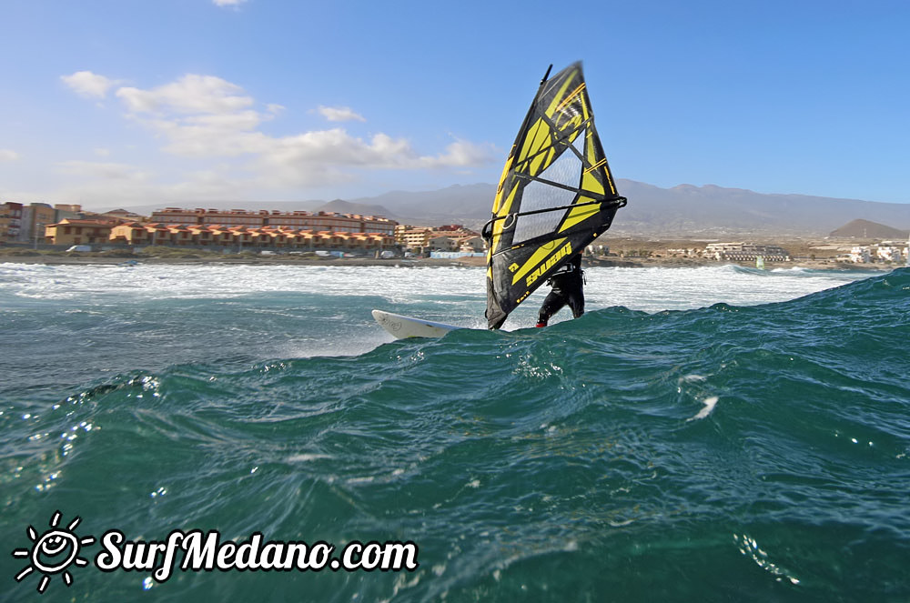 Wave windsurfing at El Cabezo in El Medano 15-02-2016 Tenerife