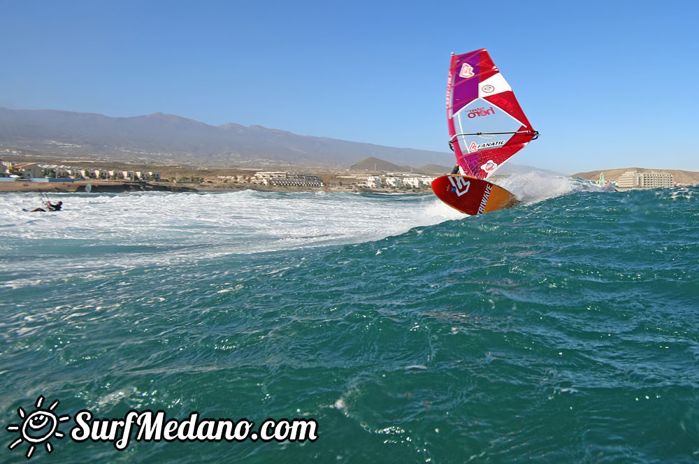 Wave windsurfing at El Cabezo in El Medano 15-02-2016 Tenerife