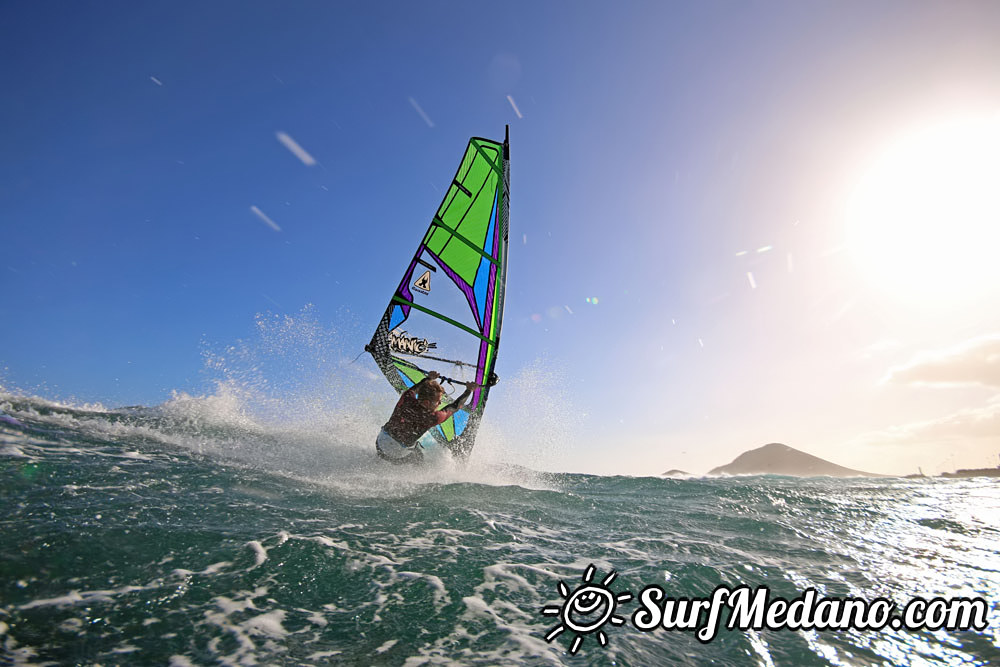 Wave windsurfing at El Cabezo in El Medano 15-02-2016 Tenerife