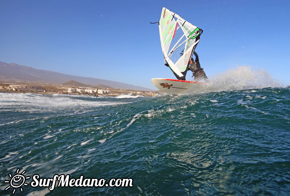 Wave windsurfing at El Cabezo in El Medano 15-02-2016 Tenerife