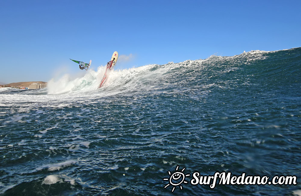 Wave windsurfing at El Cabezo in El Medano 15-02-2016 Tenerife