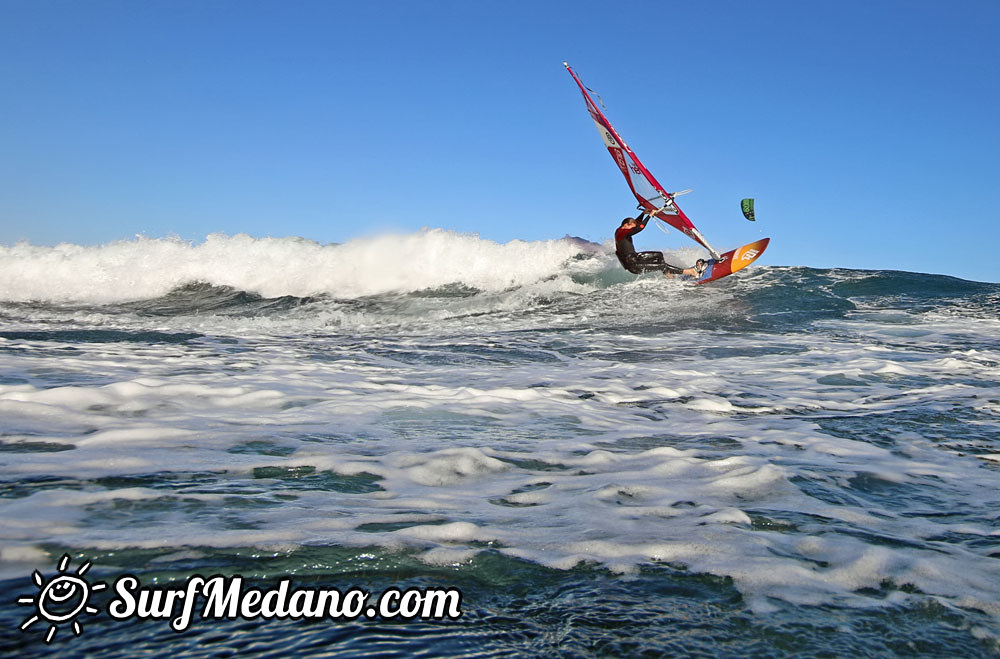 Wave windsurfing at El Cabezo in El Medano 15-02-2016 Tenerife