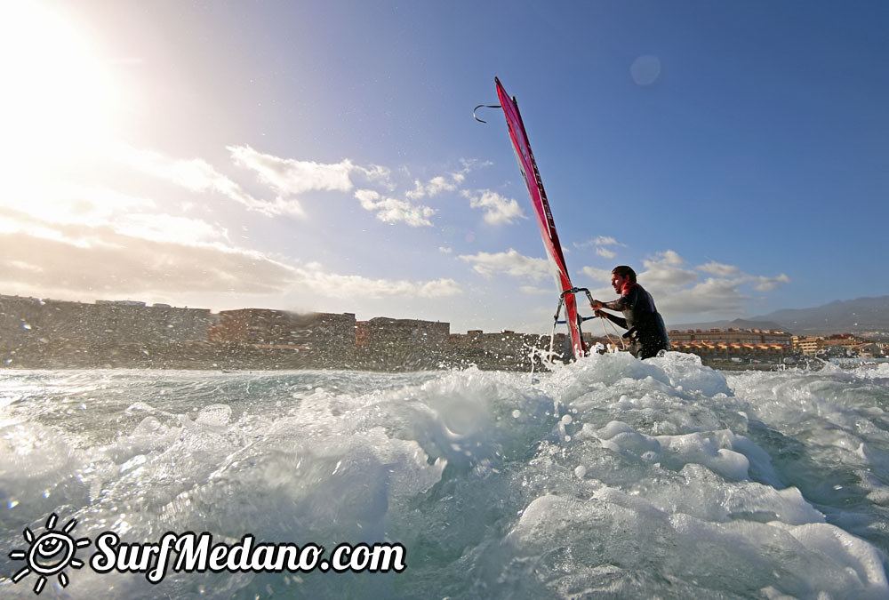 Wave windsurfing at El Cabezo in El Medano 15-02-2016 Tenerife