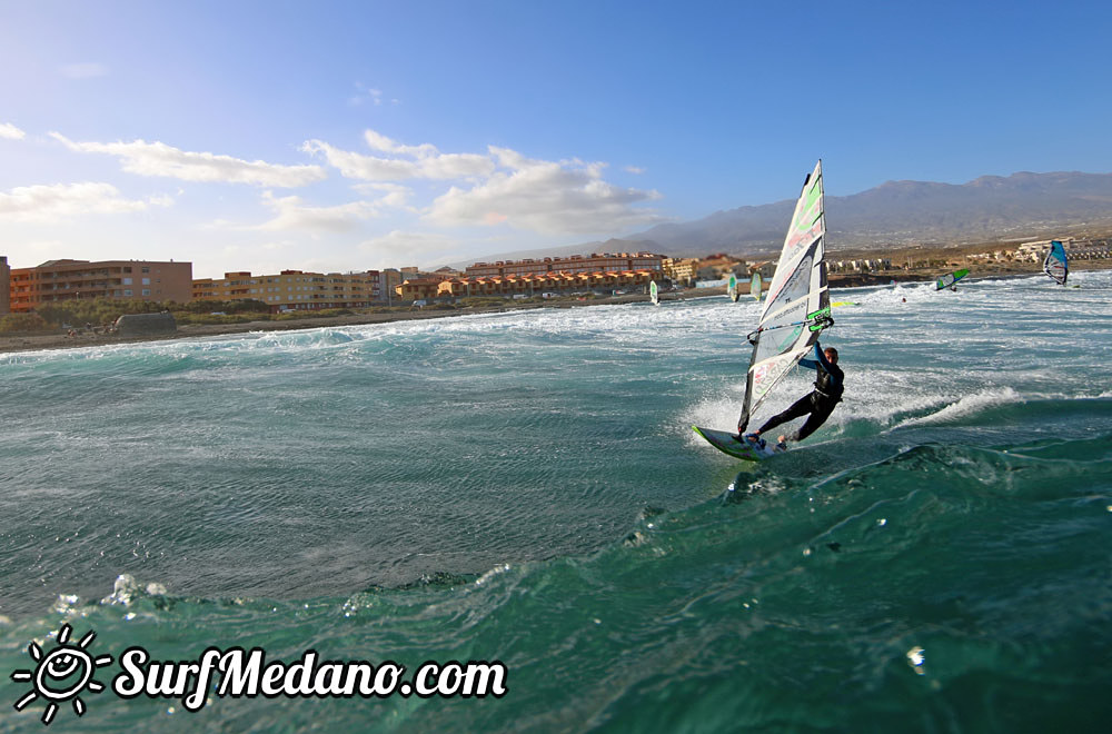 Wave windsurfing at El Cabezo in El Medano 15-02-2016 Tenerife