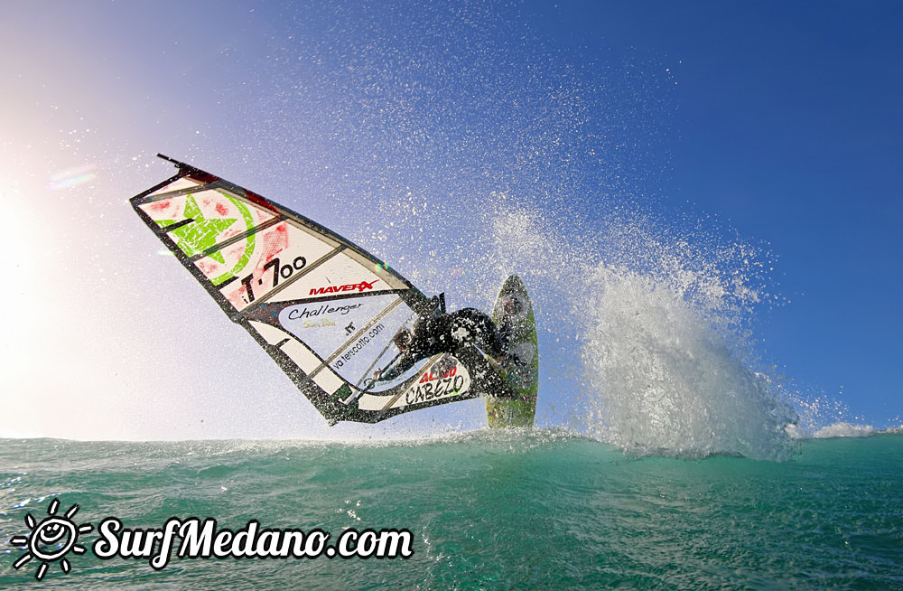 Wave windsurfing at El Cabezo in El Medano 15-02-2016 Tenerife