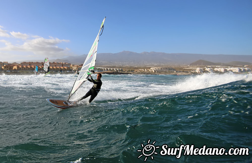 Wave windsurfing at El Cabezo in El Medano 15-02-2016 Tenerife