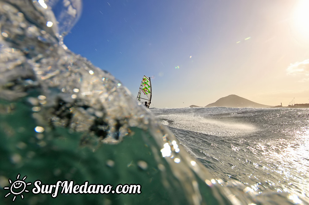 Wave windsurfing at El Cabezo in El Medano 15-02-2016 Tenerife