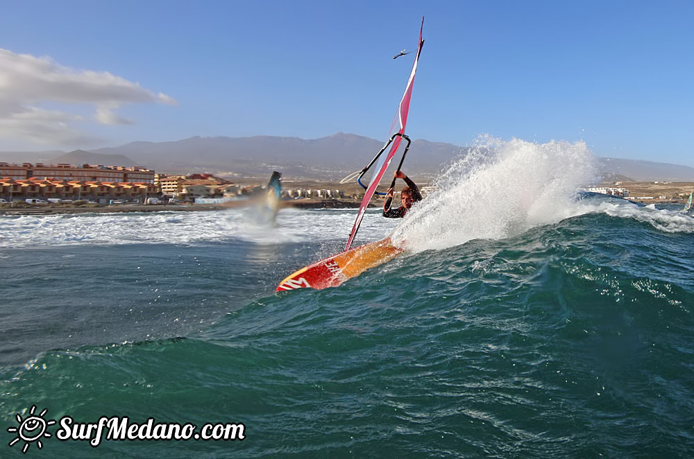 Wave windsurfing at El Cabezo in El Medano 15-02-2016 Tenerife