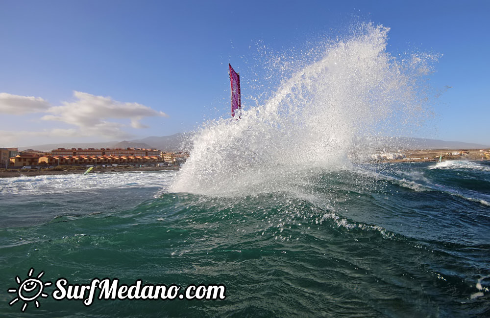 Wave windsurfing at El Cabezo in El Medano 15-02-2016 Tenerife