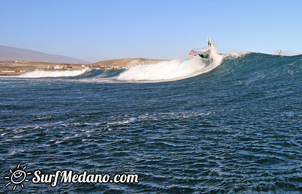 Wave windsurfing at El Cabezo in El Medano 15-02-2016 Tenerife