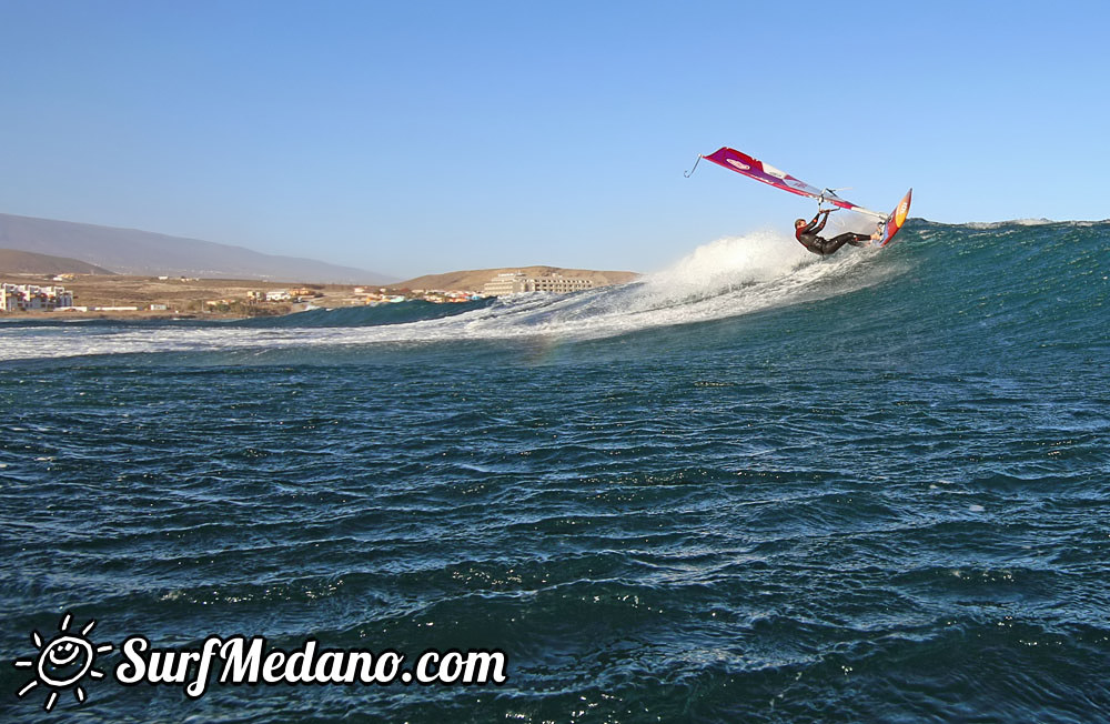 Wave windsurfing at El Cabezo in El Medano 15-02-2016 Tenerife