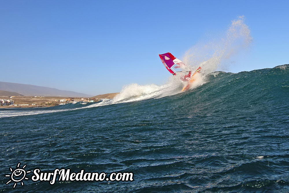 Wave windsurfing at El Cabezo in El Medano 15-02-2016 Tenerife