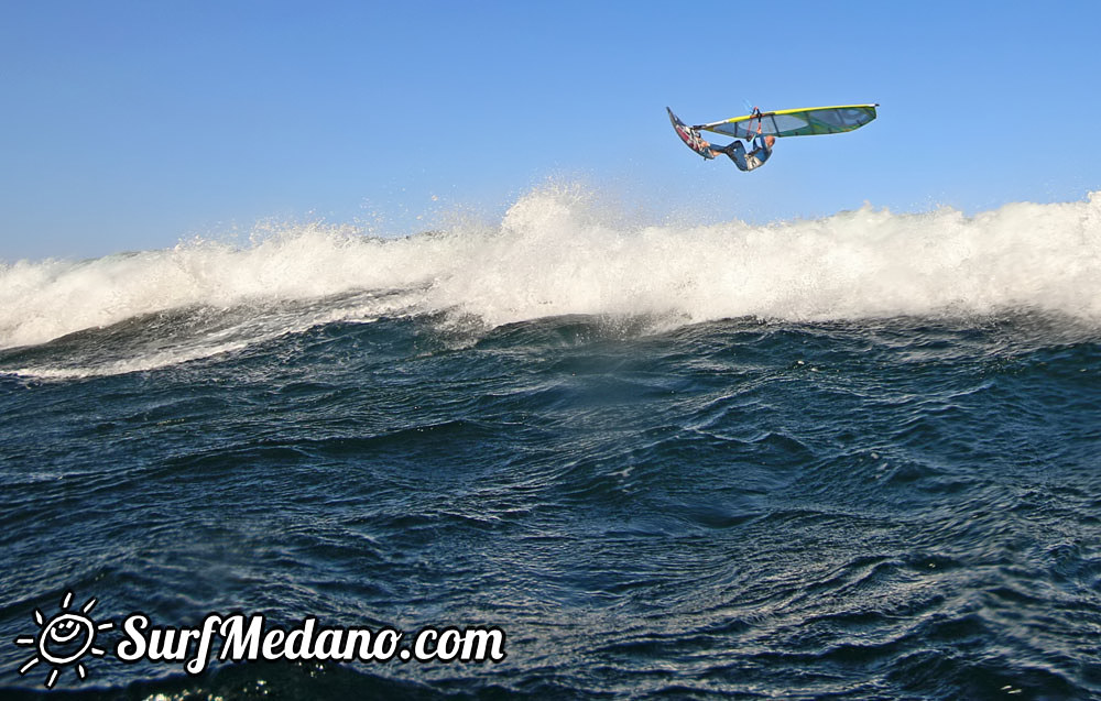 Wave windsurfing at El Cabezo in El Medano 15-02-2016 Tenerife