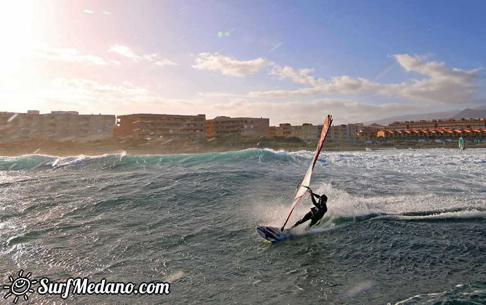 Wave windsurfing at El Cabezo in El Medano 15-02-2016 Tenerife